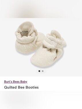 Burt's Bees Baby Quilted Bee Booties - Cream